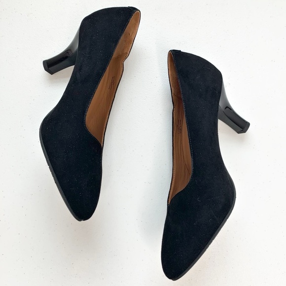 L’Amour Des Pieds LDP Bamelle Black Suede Leather Classic Women's Heels Pumps 7M - Picture 4 of 14